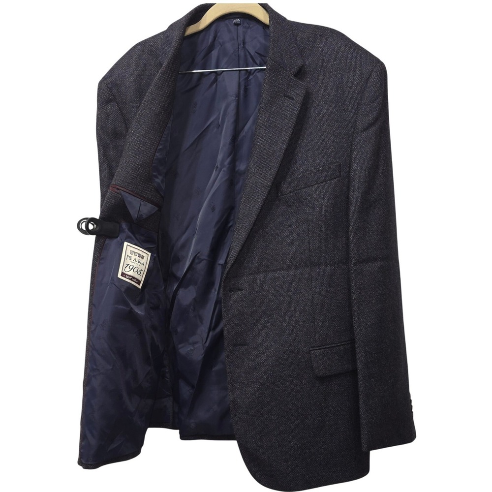 Jos. A. Bank 1905 Navy Blue Wool Blend Sport Coat Blazer 48 Regular brrr Comfort